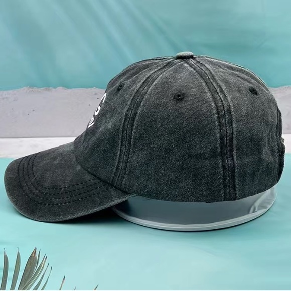 Vintage Washed "Dog Mom" Embroidered Baseball Cap - Picture 5 of 6